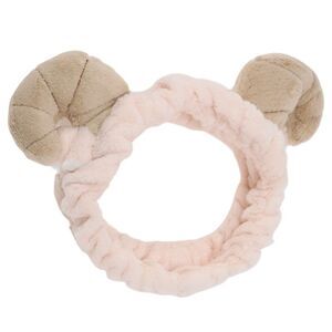 Fashion Plush Wide Side Sheep Horns Headwrap Pink